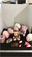 Pig collection, assorted plush, banks, keychain