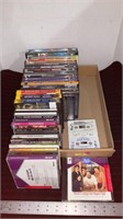 Assorted DVD movies, CD’s and 2 cassettes