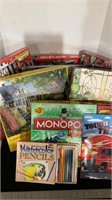 Assorted puzzles, Monopoly game,Tough truck color