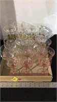 Windlasses, assorted clear and rose glass
