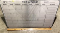 Dry erase monthly planner
