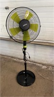 Sunbeam green and black standing fan