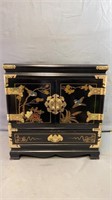 Vintage Japanese Black Lacquer Jewelry Box