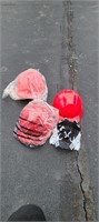 (3) RED HARD HATS