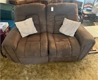 Brown Micro Suede Electric Dual Reclining Love