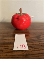 Tomato Sugar Bowl w/ Spoon