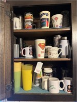 Glasses & Coffee Cups in Cabinet