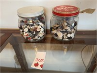 2 Old Jars of Buttons