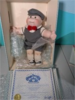 Porcelain Cabbage Patch Timothy Doll certificate