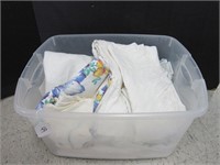 TUB OF COLLECTIBLE LINENS