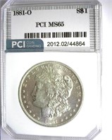 1881-O Morgan PCI MS-65 LISTS FOR $1100