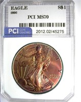 2006 Silver Eagle PCI MS-70 Golden Purple