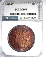 1881-O Morgan PCI MS-64 Stunning Color