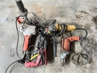 Hole saw, drills, grinder