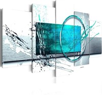 Turquoise Expression Abstract Canvas Wall Art Deco