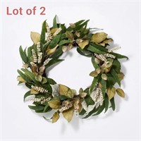 Lot of 2, Greenery Wreath - Threshold designed wit