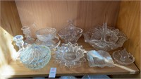 Shelf lot of Glassware