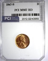 1947-S Cent PCI MS-67 RD LISTS FOR $400