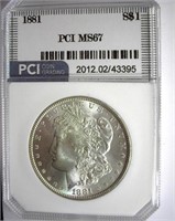 1881 Morgan PCI MS-67 LISTS FOR $21000