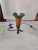 Flower lamp with humming bird