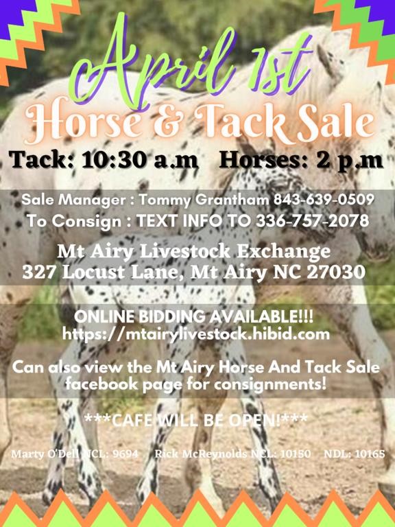 April 1st Horse & Tack Sale