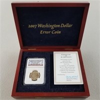 2007 Washington Dollar Error Coin MS 65