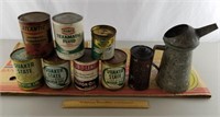 Vintage Oil Cans - Quart Cans All Full