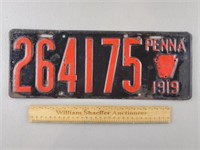 1919 Pennsylvania License Plate