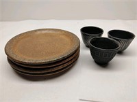 Metal Plates, Cast Asian Teacups