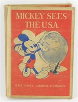 Rare Vintage Mickey Sees the U.S.A. Book