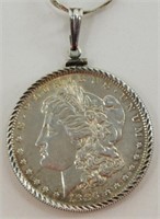 Genuine Morgan Dollar Sterling Silver Necklace
