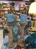 Wooden candlesticks