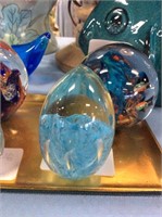 Large glass egg paper weight