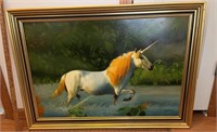 Unicorn Oil On Canvas Painting