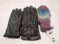 Leather Gloves and a Pair of Mittens