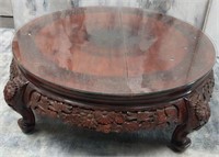 11 - CARVED ROUND COFFEE TABLE 41"DIA