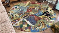 COLORFUL MODERN 7'6"  ROUND RUG, MADE IN INDIA
