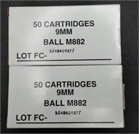100Rds 9MM Ball Cartridges