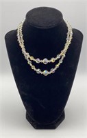 Double Strand AB Crystal Glass Bead Necklace