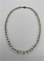 Graduated Crystal Glass Bead Sterling Necklace