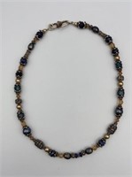 Lapis & Simu Pearl Beaded Necklace