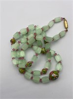 26 Inch Green Tourmaline & Glass Bead Necklace