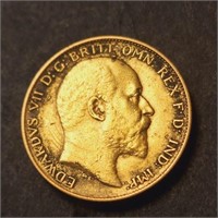 22K  4G Edwardvs Viii 1908 Coin