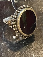 Gorgeous Antique Sterling Black Onyx ring