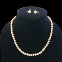 Vintage Pearl Necklace and Earrings Lot