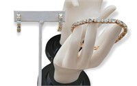Tennis Bracelet & Pierced Earrings