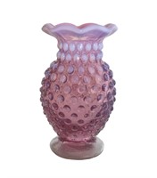 Vintage Fenton Hobnail Cranberry Bud Vase