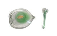 Murano ICET Green Bowl & Glass Dipper