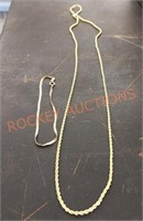 14k gold necklace and bracelet