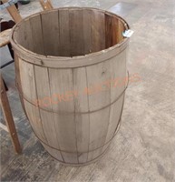 Vintage wooden barrel 30" h, 21" round